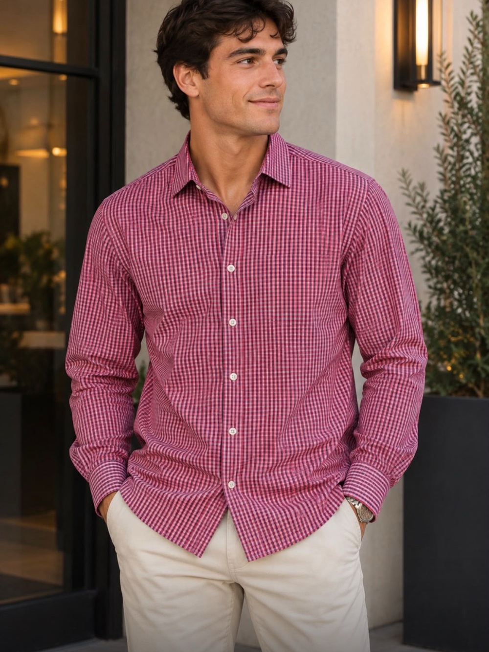 Apt. 9 Pink Gingham Button-Down Shirt